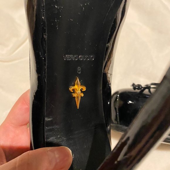 Pour La Victorie Black Patent Leather Platform Heels - Picture 10 of 11